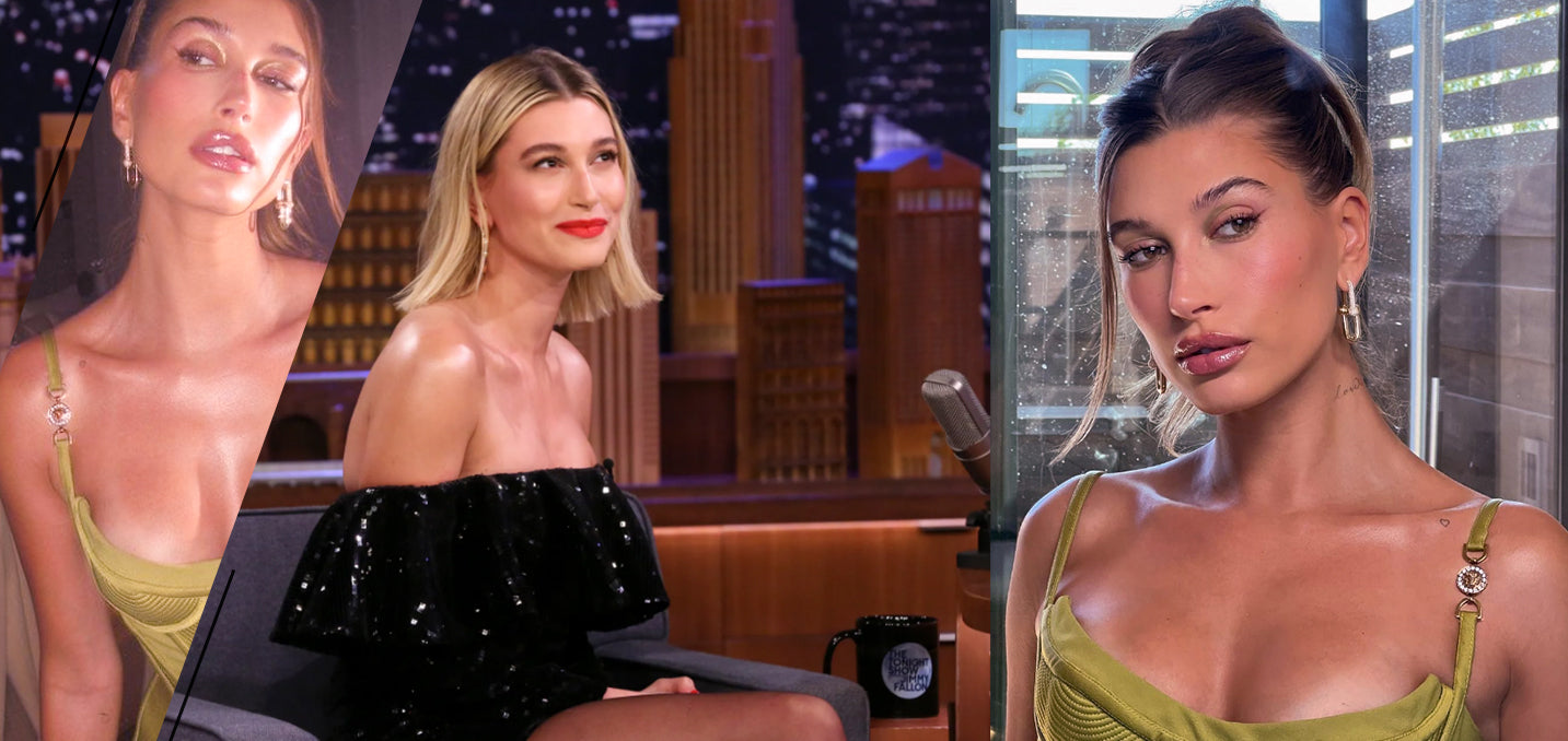 Hailey Bieber Just Wore Our Bold Avocado Corset Dress!