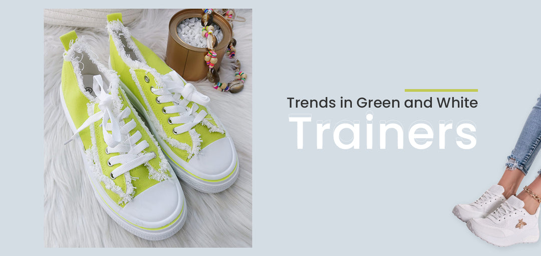 green and white trainers 