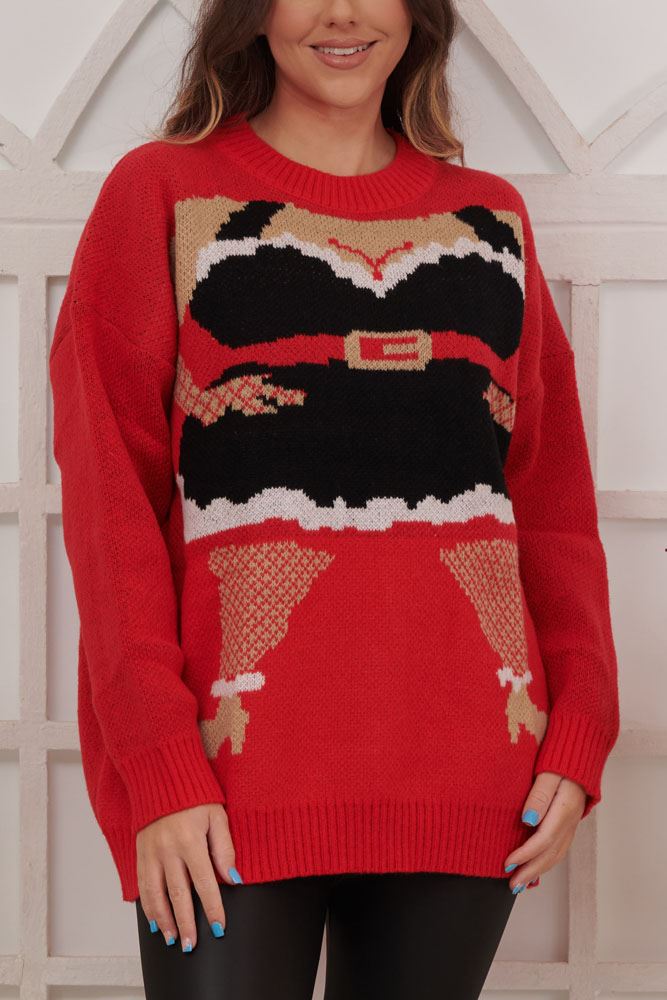 Lady Santa Body Knitted XMAS Jumper