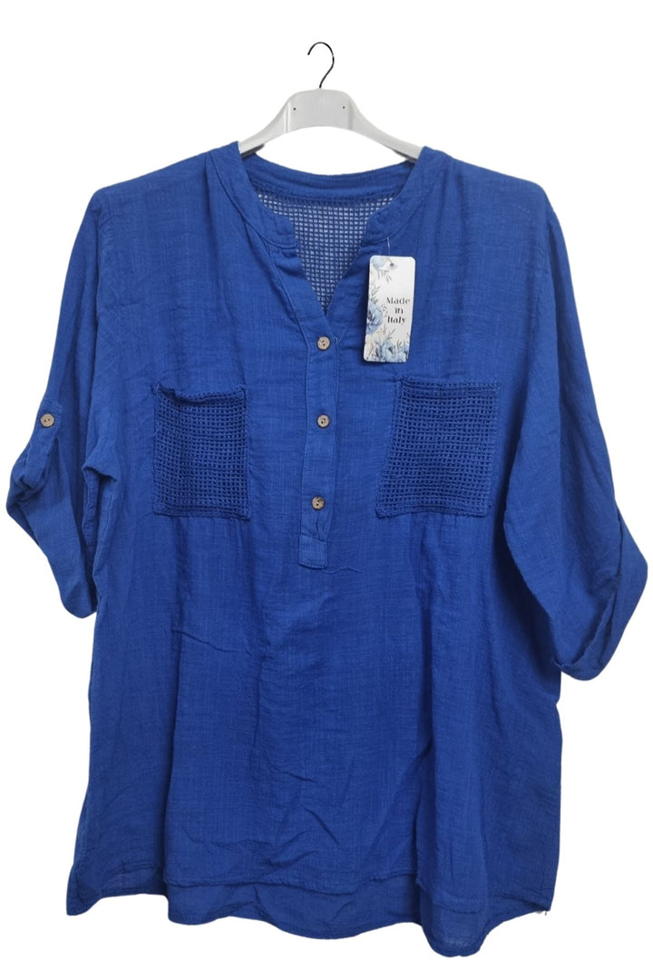 Plain Hollow-Out Back Detail Cotton Top