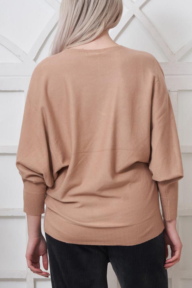 Diamante Knitted Tunic Viscose Top