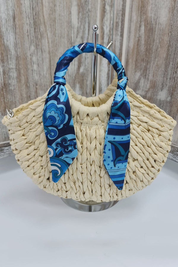 Straw circle Two Handle Shoulder Bag