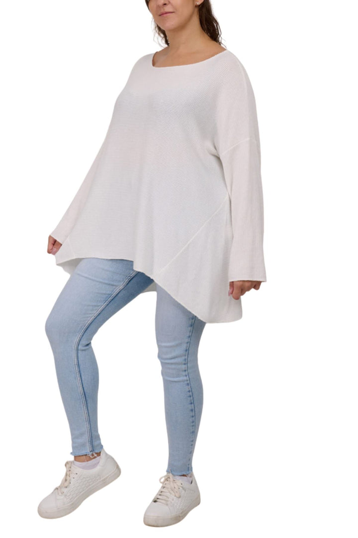 Plain Dipped Hem Viscose Top
