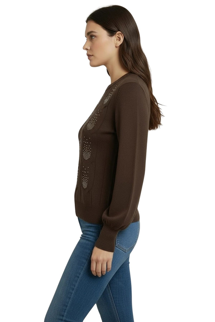 rhinestone studded knit sweater womens
