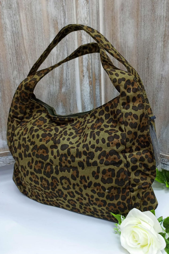Leopard Print Two Handle Shoulder Bag