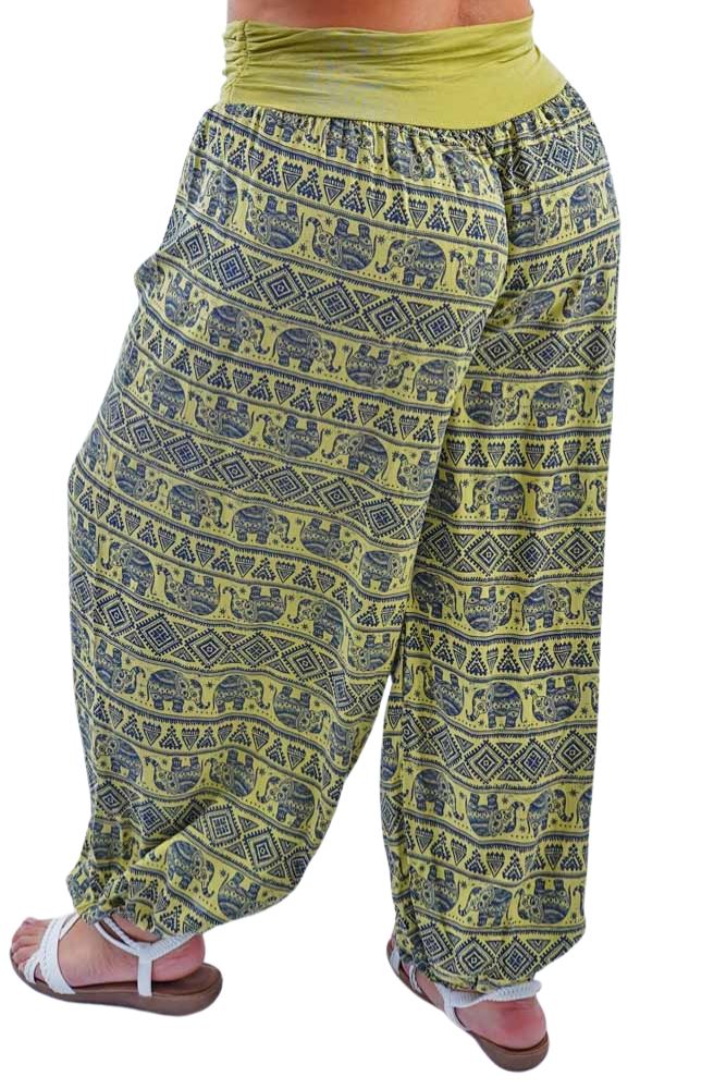 Geometric Elephent Print Harem Oversized Trouser