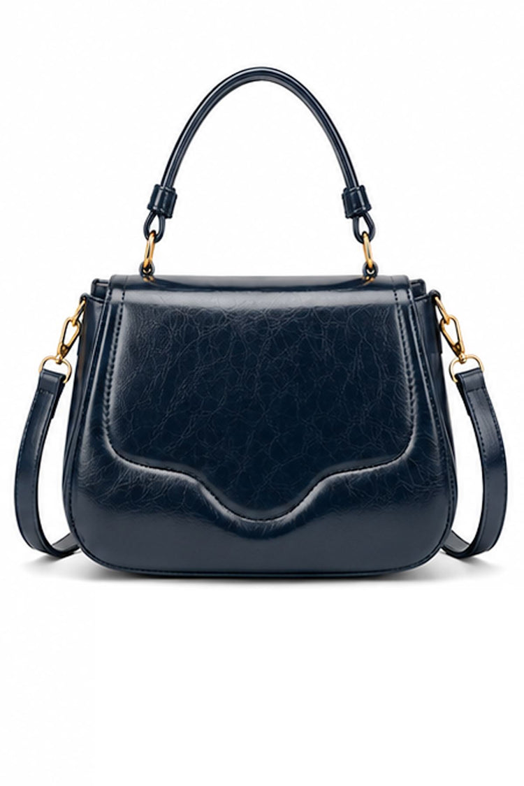Women's flap closure top handle bag
