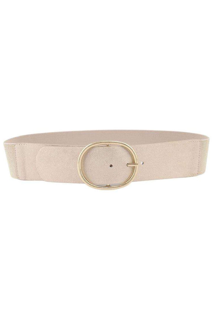 Oval Buckle Statement Stretch Belt