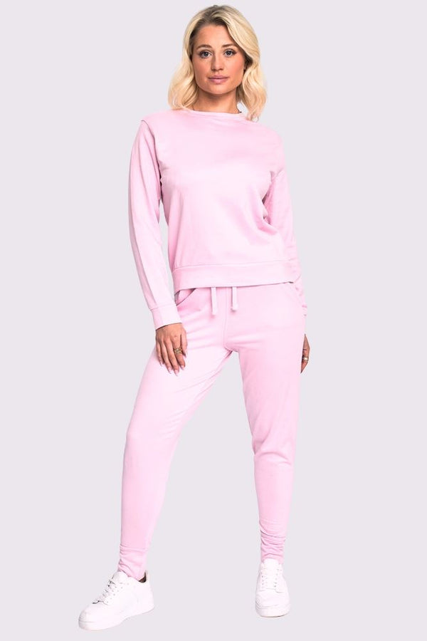 PLAIN LONG SLEEVE TOP LOUNGWEAR TRACKSUIT