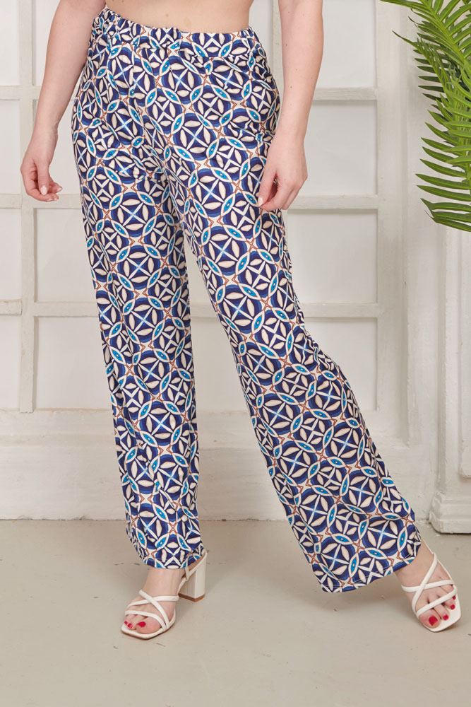Abstract Leaf Print Palazzo