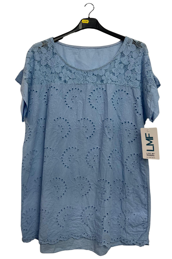 Floral Embroidered Pattern Tunic Cotton Top