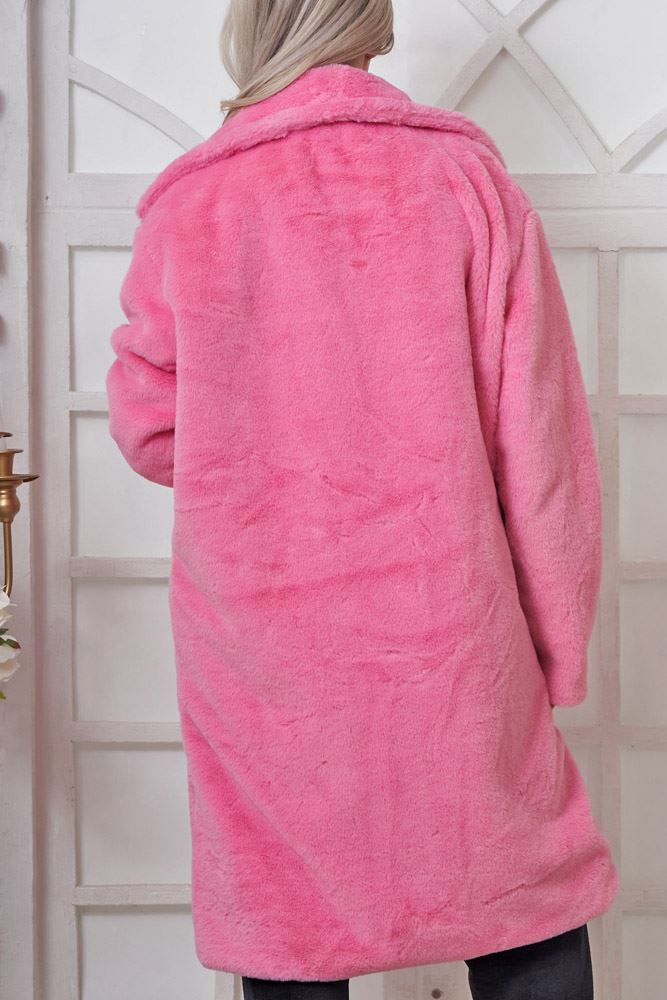 Plain Soft Feel Fux Fur Jacket