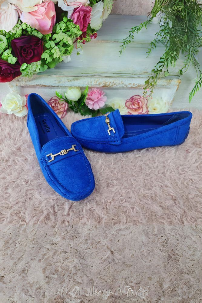 Suede Round Toe Buckle Loafers Shoes