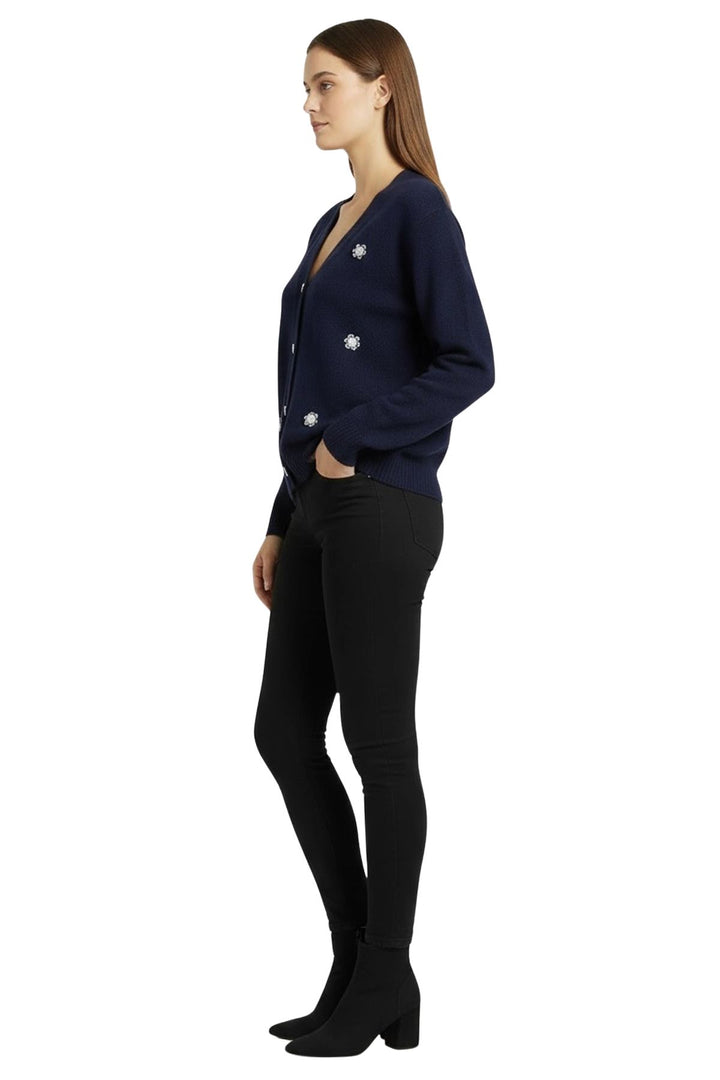 mixed colour diamond pattern cardigan
