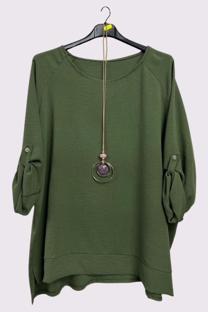 Plain Textured Side Slits Top