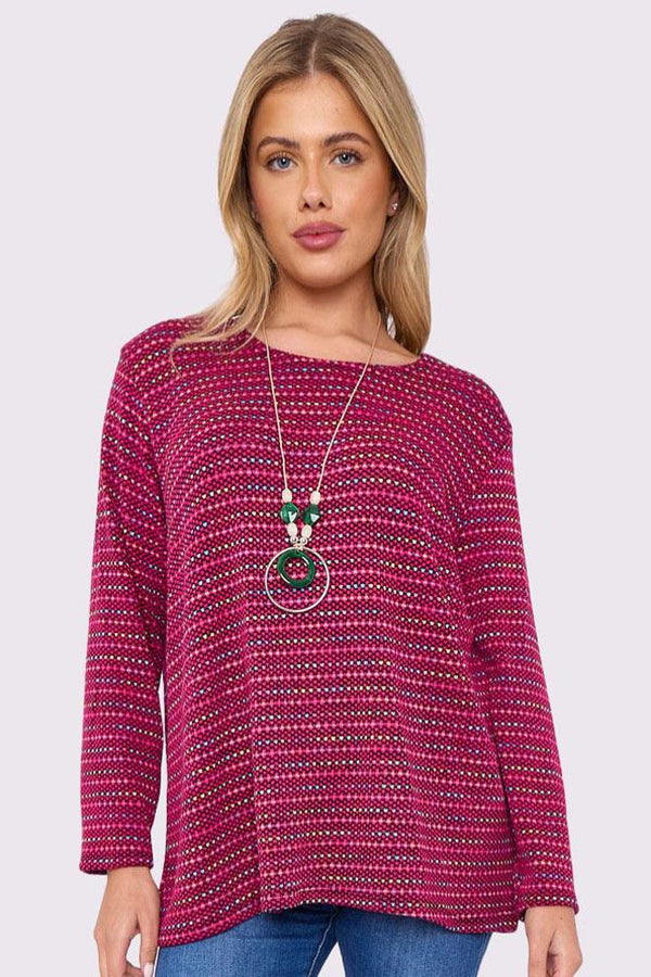 Multicoloured Horizontal Stripes Tunic Top