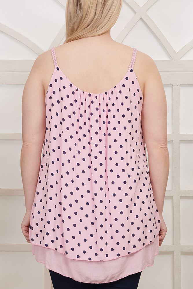 Polka Dot Print Viscose Top