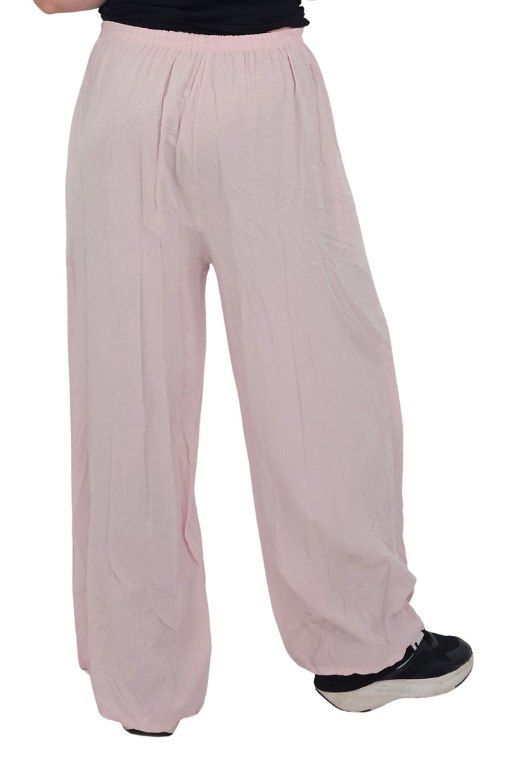 Plain Elasticated Waistband Wide Leg Palazzo