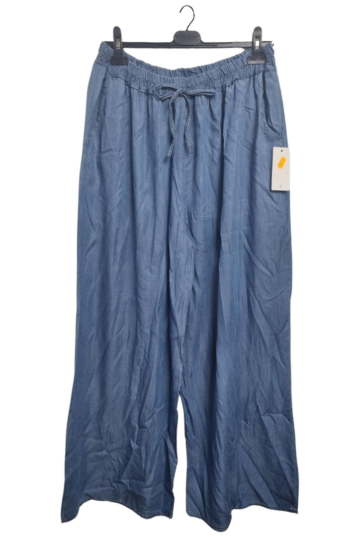 Plain Drawstring Waistband Pockets Trousers