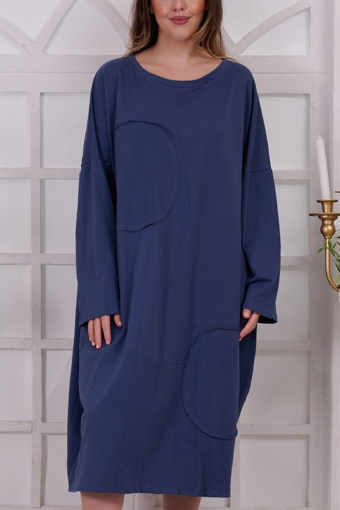 Plain Patch Cotton Dress