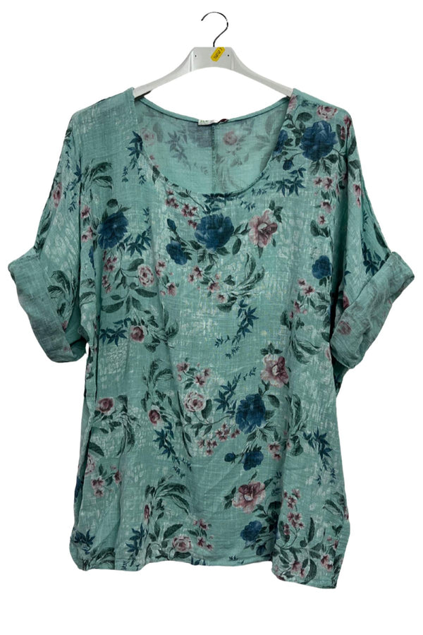 Floral Print Tunic Cotton Top