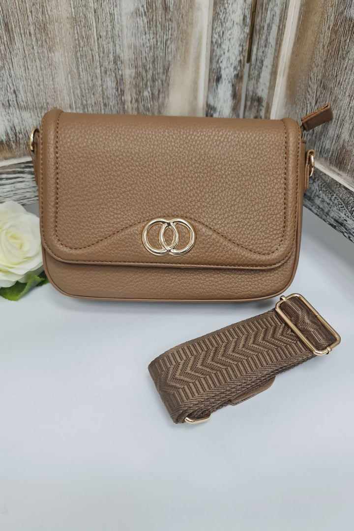 Ring Detail Wide Strap Crossbody Bag