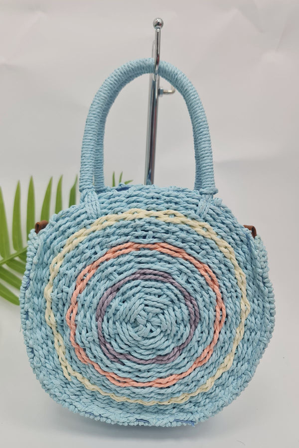Straw circle Two Handle Shoulder Bag