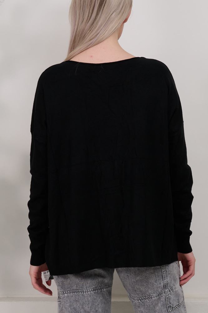Plain Knit Beading Viscose Top