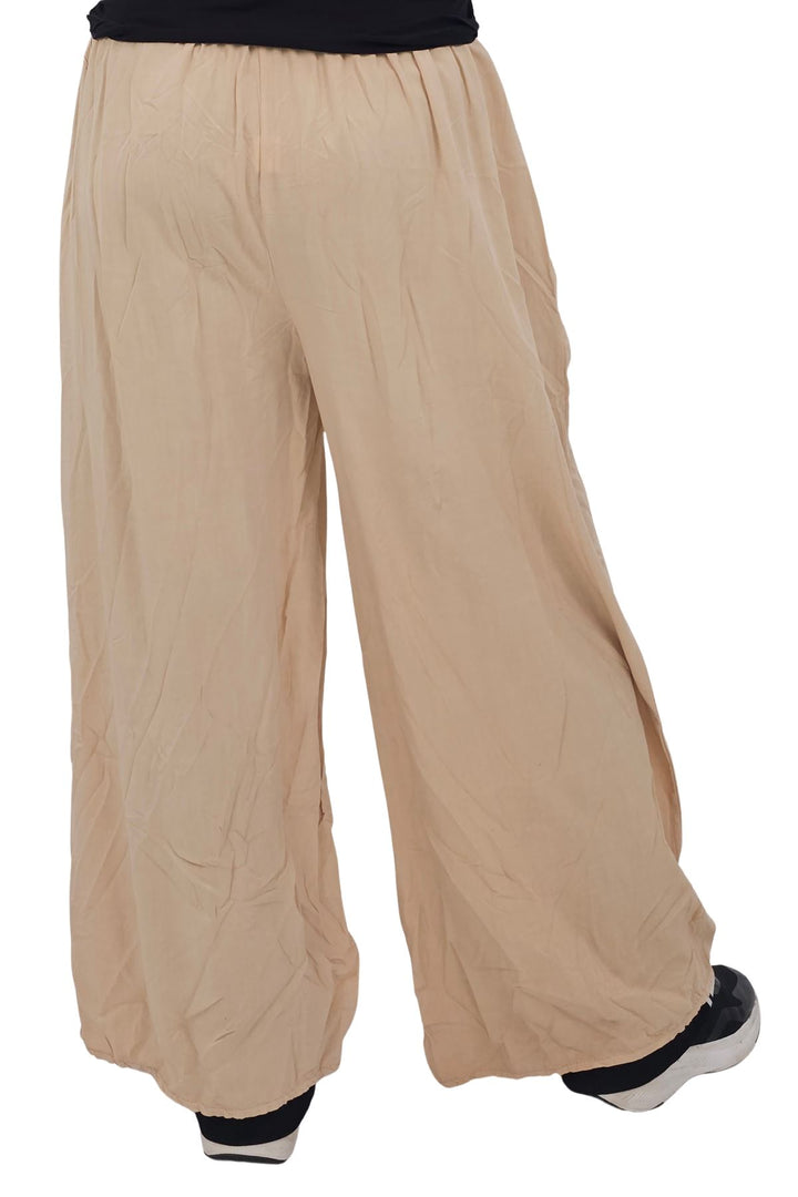 Plain Elasticated Waistband Wide Leg Palazzo