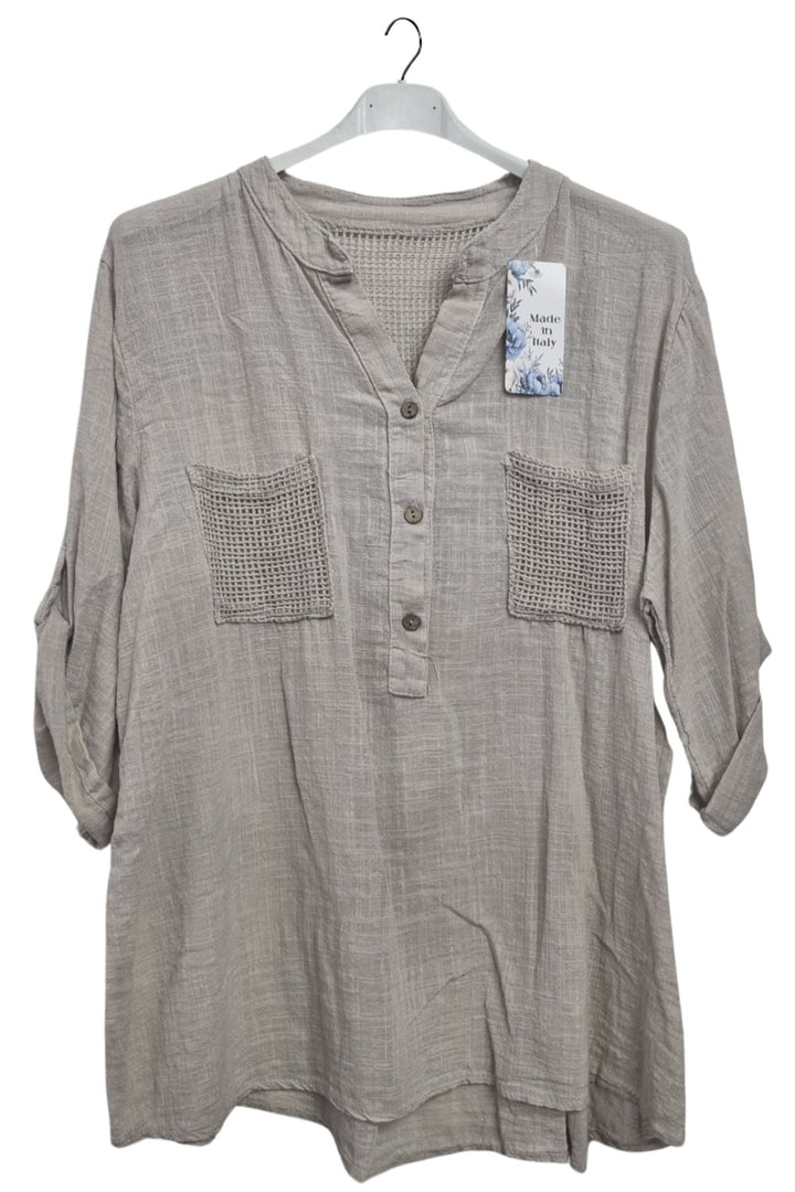 Plain Hollow-Out Back Detail Cotton Top