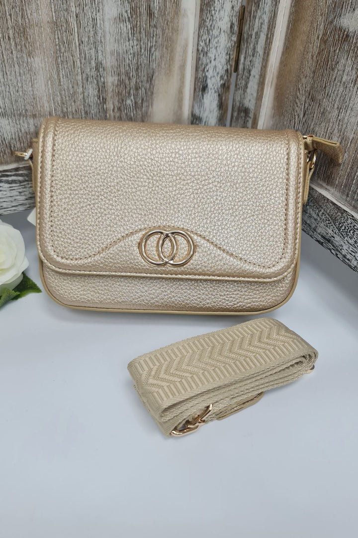 Ring Detail Wide Strap Crossbody Bag