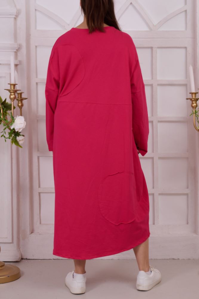 Plain Patch Cotton Dress