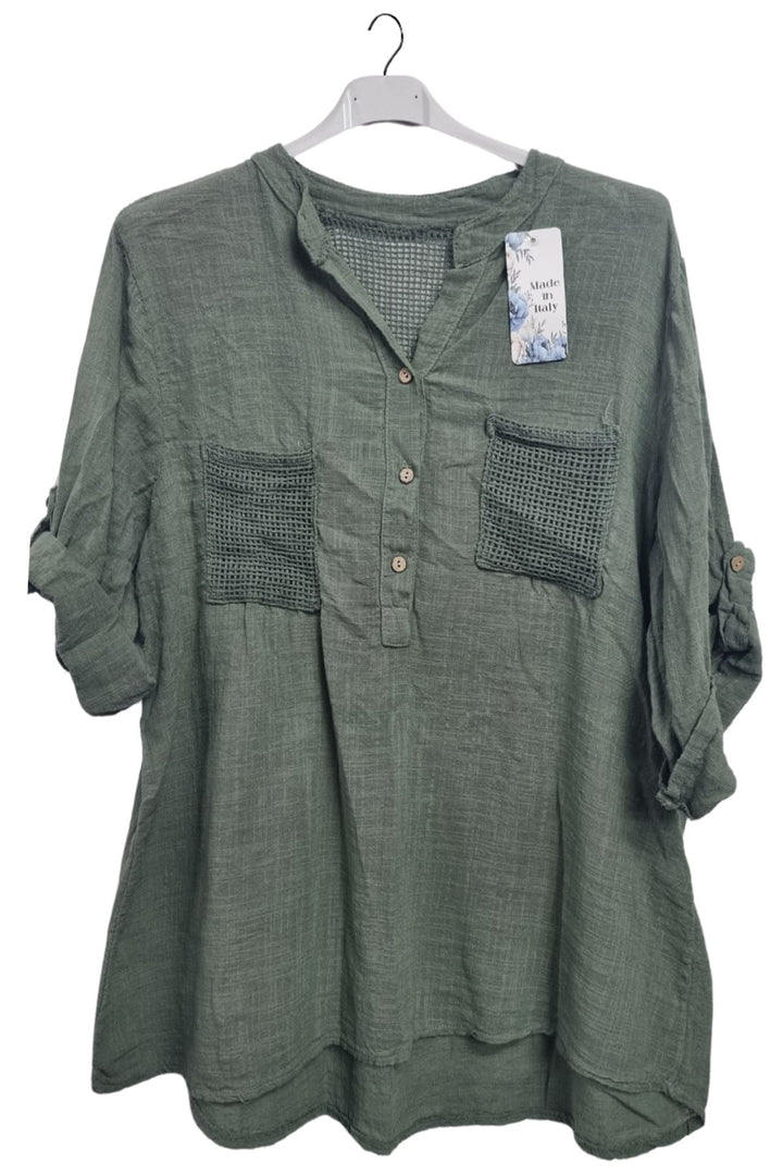 Plain Hollow-Out Back Detail Cotton Top