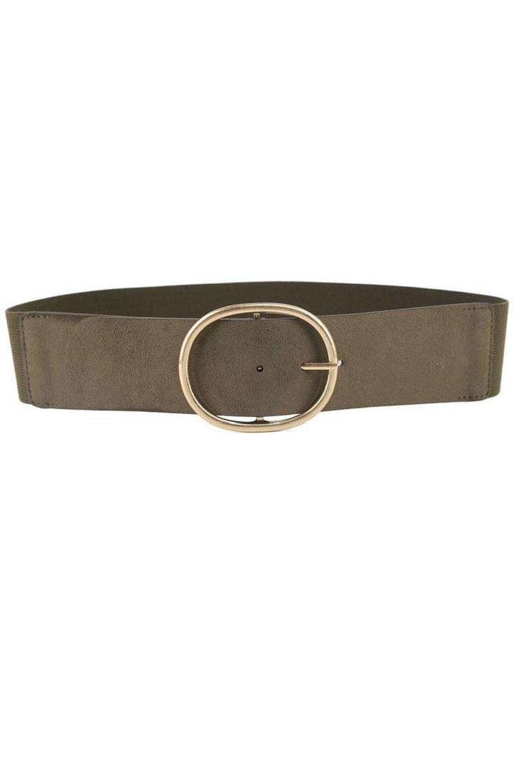 Oval Buckle Statement Stretch Belt