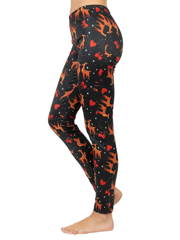 Deer Heart Print XMAS Legging