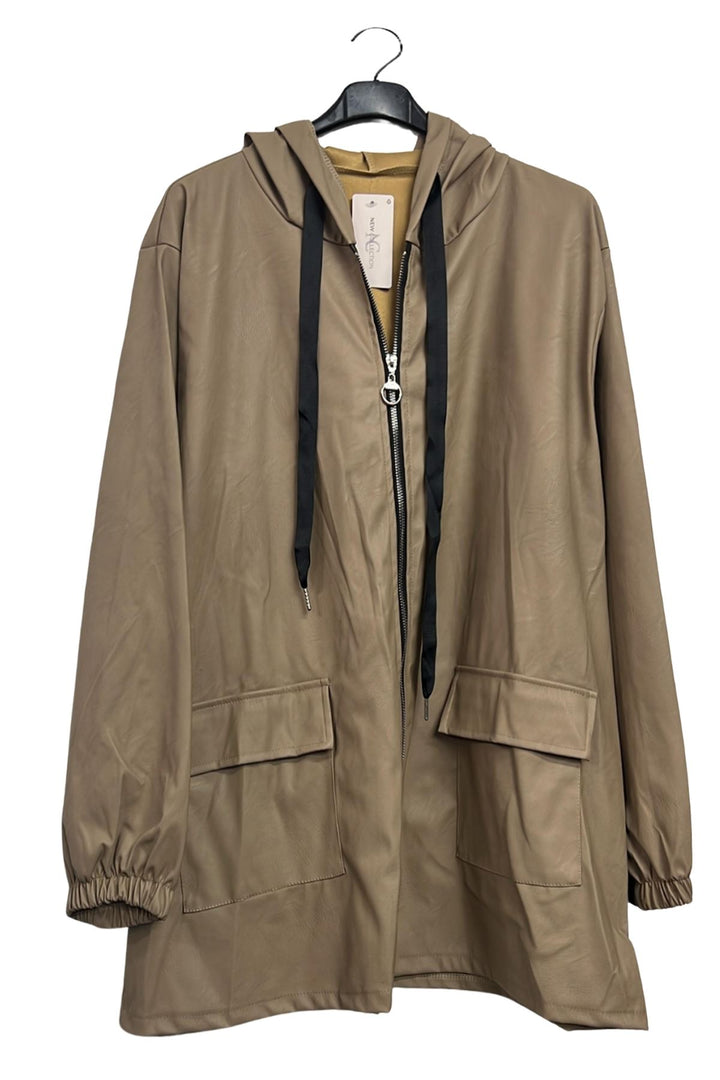 hooded faux leather jacket bulk
