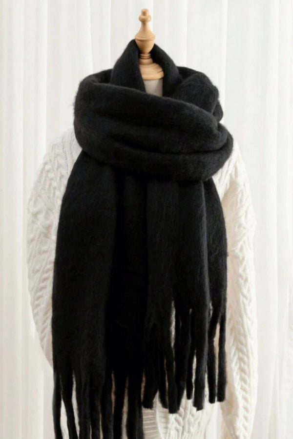 Plain Soft Feel Fringes Scarves