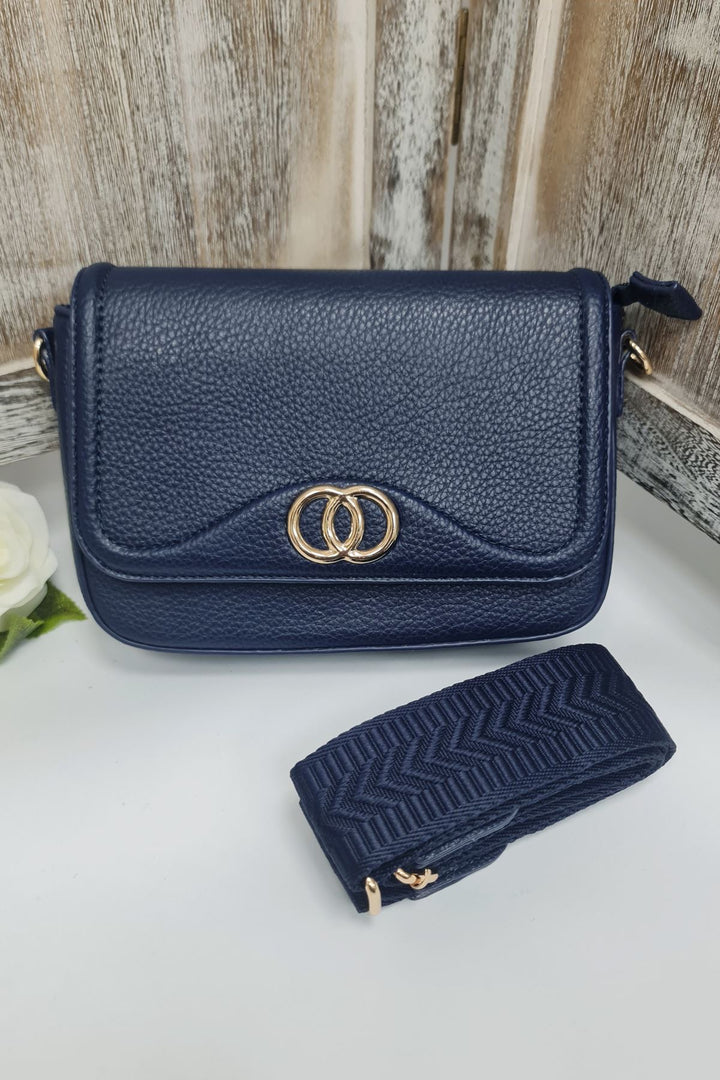Ring Detail Wide Strap Crossbody Bag
