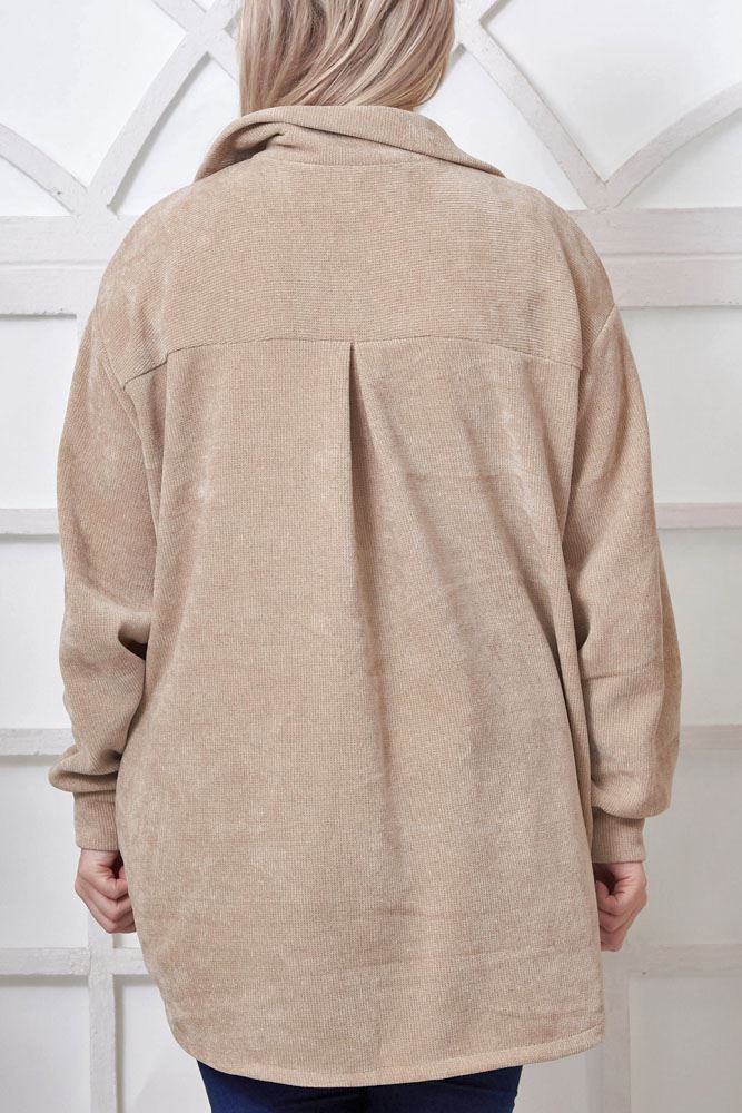 Plain Waffle Knit Pattern Viscose Shirt
