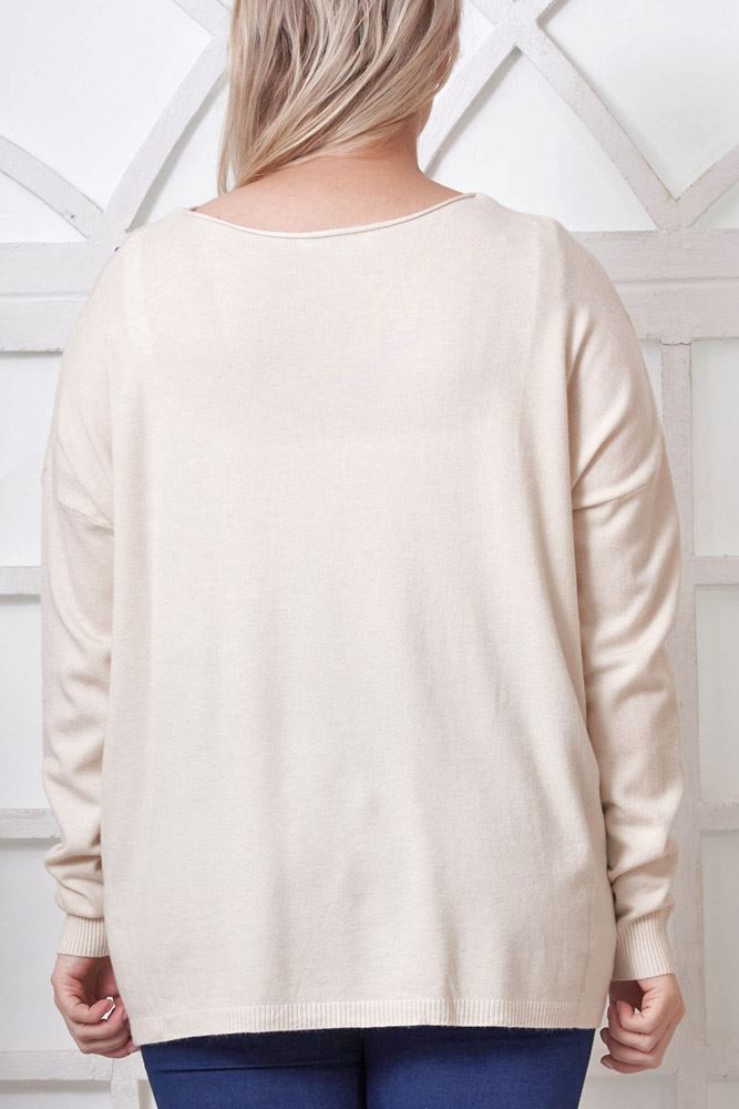 Plain Knit Beading Viscose Top