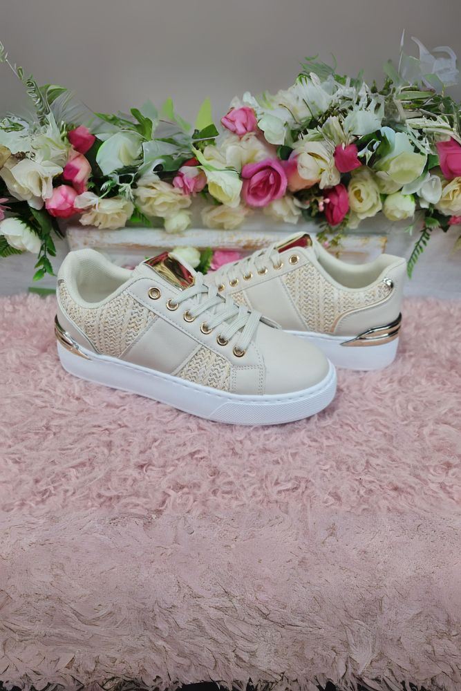 Thread Details Gold Tone Seville Sneakers