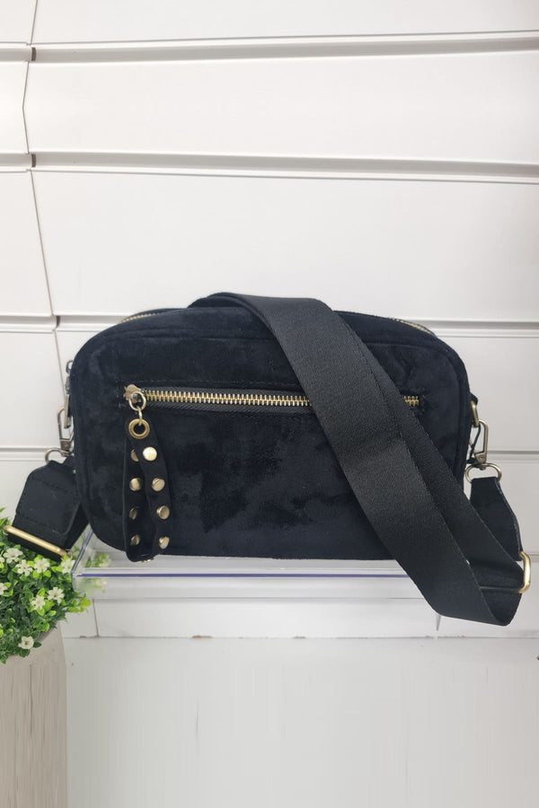 Studded Zipper Shoulder Bag