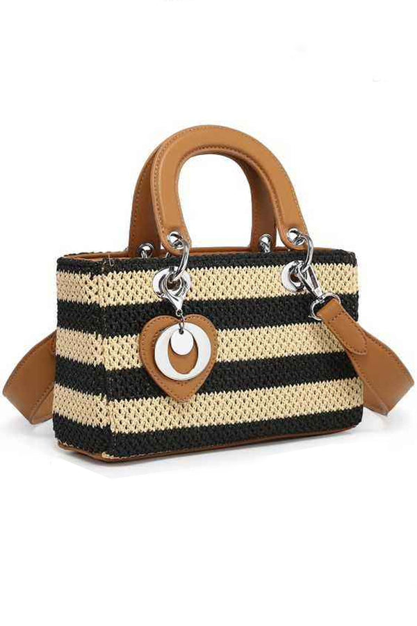 Two Tone Crochet Two Handle Shoulder Bag