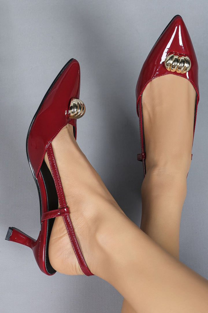 pointed toe slingback heel sandal