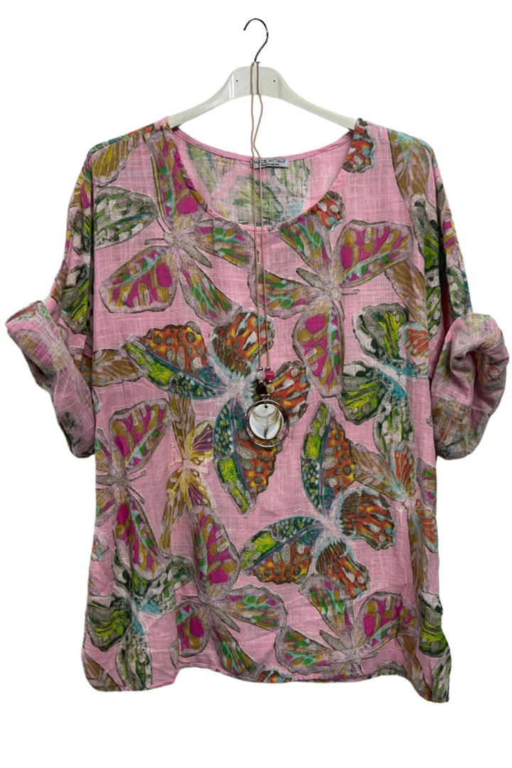 Floral Print Oversized Tunic Cotton Top