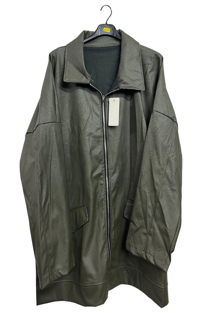Plain Front Zip Closure Jacket
