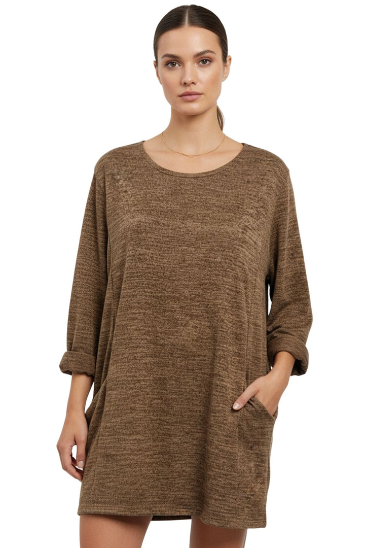 heathered textured casual top wholesale uk
