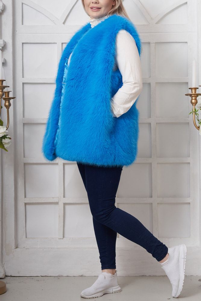 Plain Soft Feel Fur Gilet