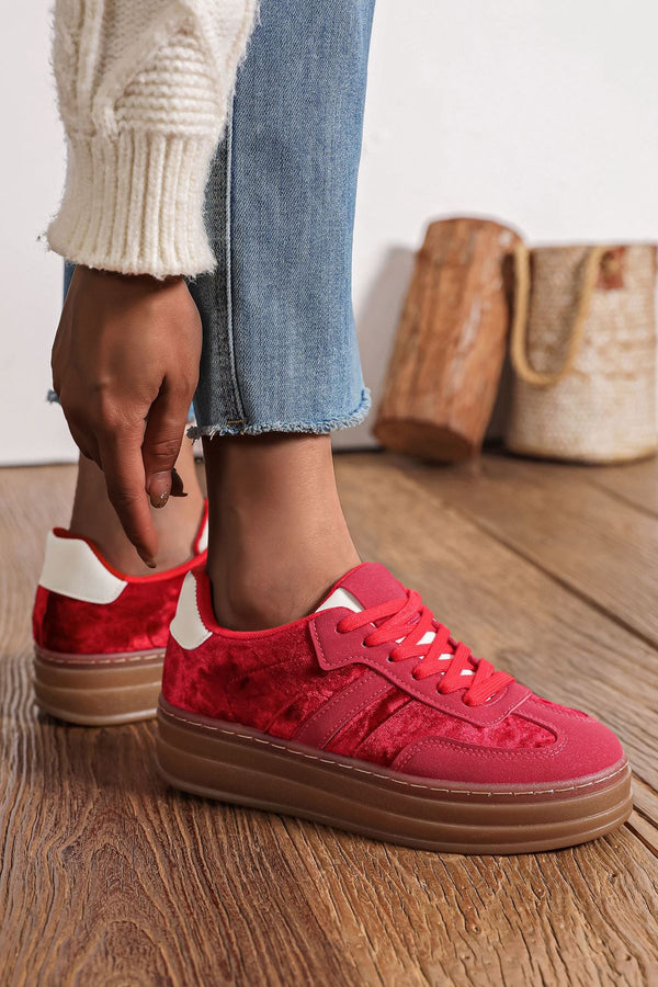 Gum Sole Lace Up Platform Trainer