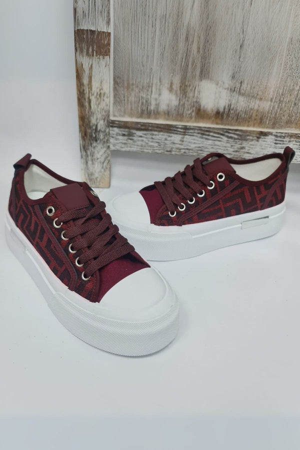 Lace Up Chunky White Sole Trainer